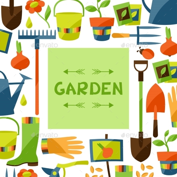 GraphicRiver Garden Elements Background 10855608 GraphicRiver Garden Elements Background 10855608
