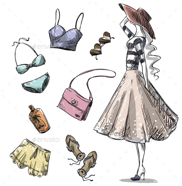 GraphicRiver Summer Clothes Collection 10856082 GraphicRiver Summer Clothes Collection 10856082