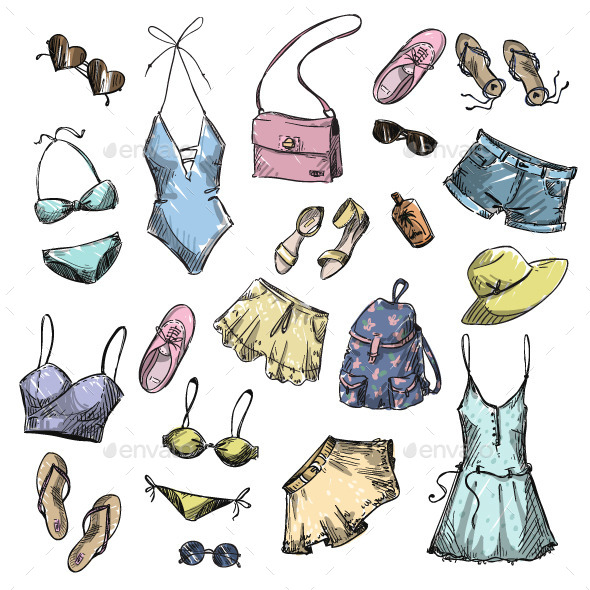 GraphicRiver Collection of Summer Clothes 10856166 GraphicRiver Collection of Summer Clothes 10856166