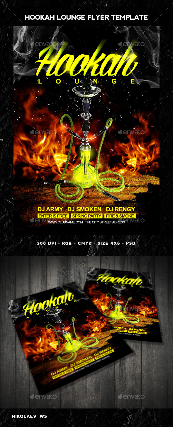 GraphicRiver Hookah Lounge Flyer 10856189 GraphicRiver Hookah Lounge Flyer 10856189