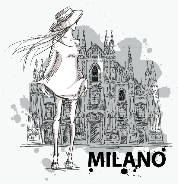 GraphicRiver Girl on a Milano Duomo Background 10856321 GraphicRiver Girl on a Milano Duomo Background 10856321