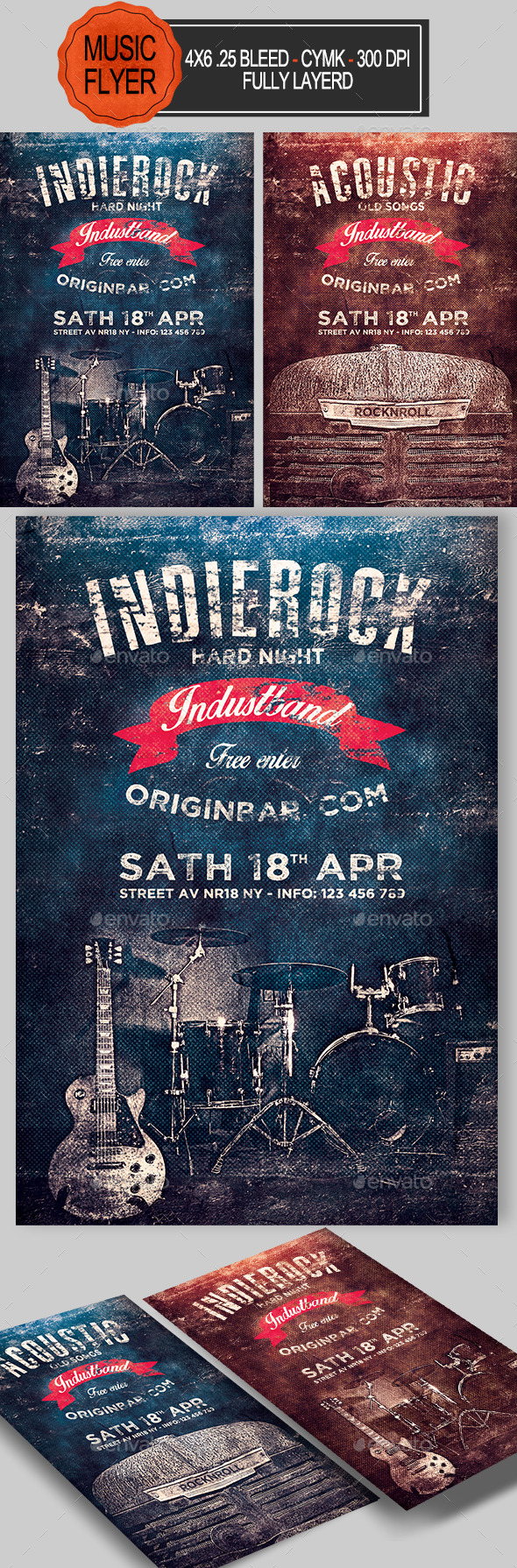 GraphicRiver Indie Rock and Acoustic Flyer 10790272 GraphicRiver Indie Rock and Acoustic Flyer 10790272