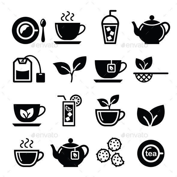 GraphicRiver Tea and Ice Tea Icons Set 10858970 GraphicRiver Tea and Ice Tea Icons Set 10858970