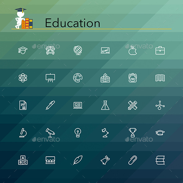 Education Line Icons (Miscellaneous)