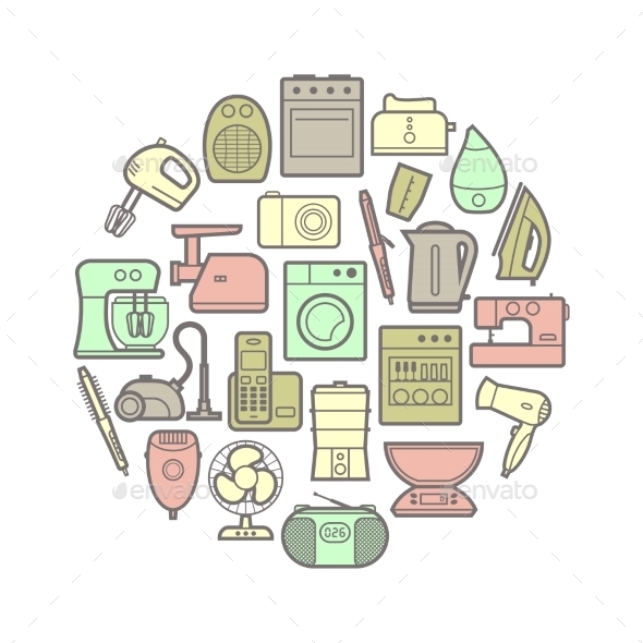 GraphicRiver Home Appliances Icons 10859429 GraphicRiver Home Appliances Icons 10859429