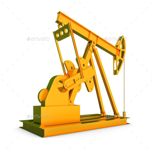 Gold oil rig on isolated white background (Misc) Photo Download