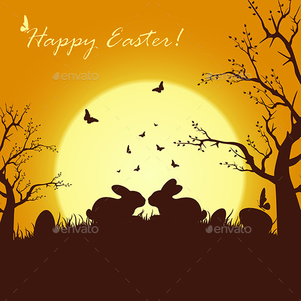 GraphicRiver Two Easter Rabbits 10859876 GraphicRiver Two Easter Rabbits 10859876