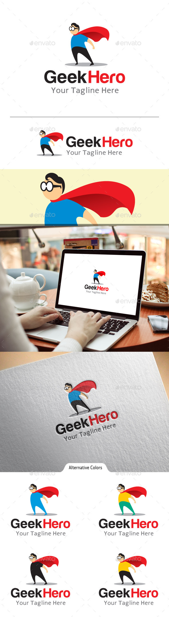 GraphicRiver Geek Hero Logo 10860358 GraphicRiver Geek Hero Logo 10860358