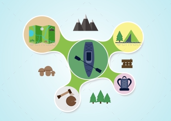 GraphicRiver Camping and Kayak Infographic 10860861 GraphicRiver Camping and Kayak Infographic 10860861