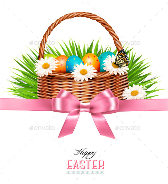 GraphicRiver Happy Easter Background Basket with Eggs 10861135 GraphicRiver Happy Easter Background Basket with Eggs 10861135
