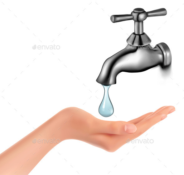 GraphicRiver Water Tap with Drop and Hand 10861138 GraphicRiver Water Tap with Drop and Hand 10861138