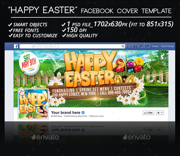 GraphicRiver Happy Easter Facebook Cover Template 10861221 GraphicRiver Happy Easter Facebook Cover Template 10861221