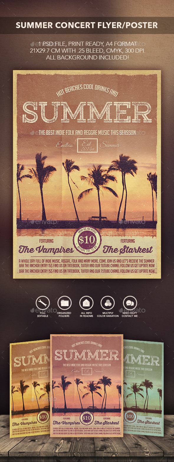 GraphicRiver Summer Concert Flyer Poster 10861240 GraphicRiver Summer Concert Flyer Poster 10861240