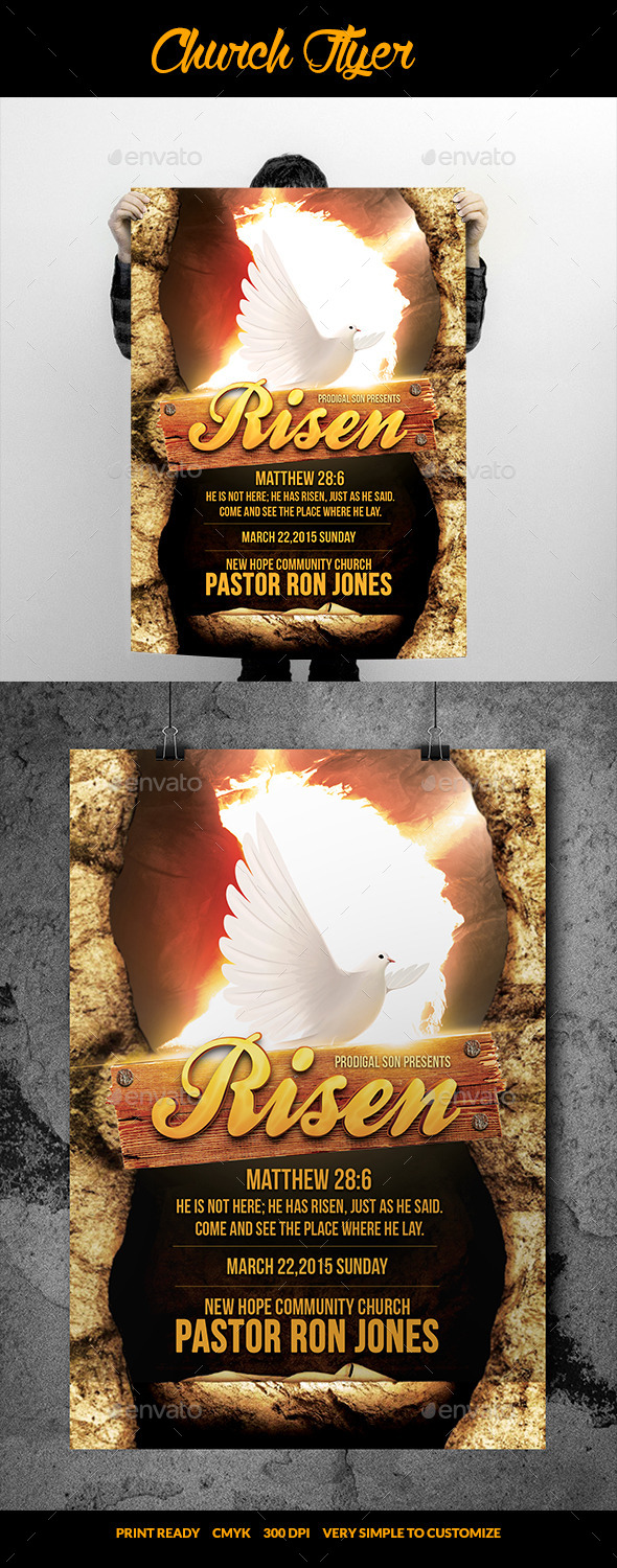 GraphicRiver Risen Church Flyer 10861843 GraphicRiver Risen Church Flyer 10861843