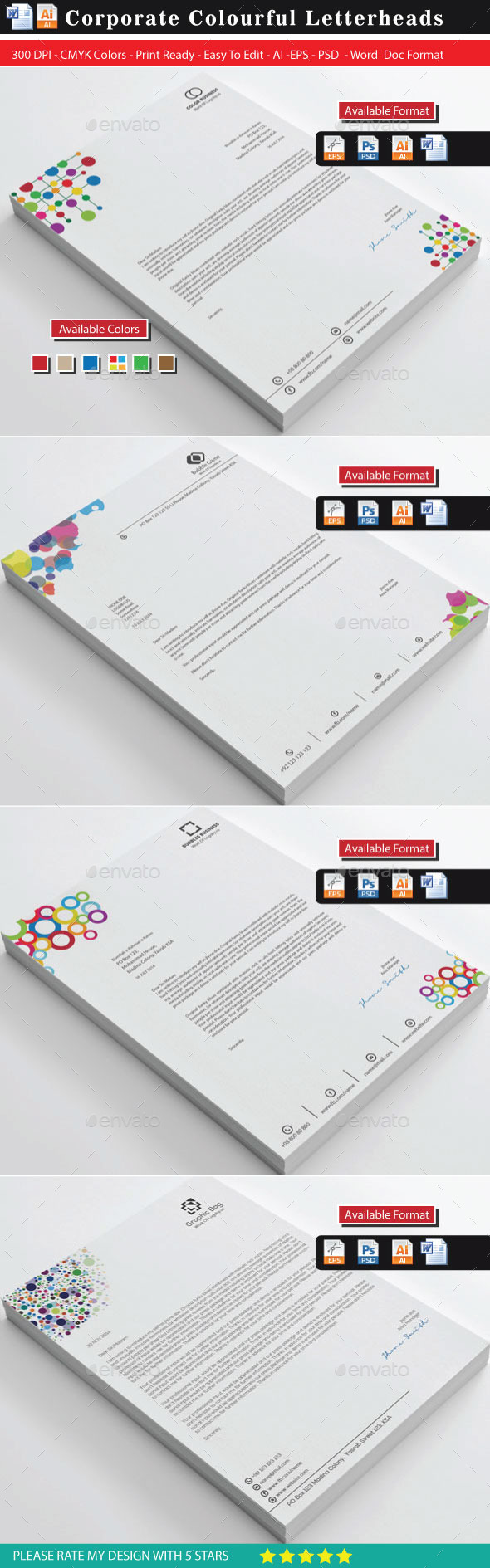 GraphicRiver Corporate Colourful Business Letterhead Bundle 10862389 GraphicRiver Corporate Colourful Business Letterhead Bundle 10862389
