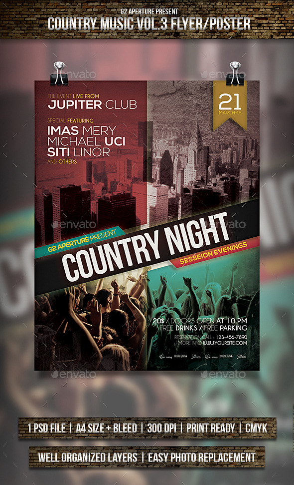 GraphicRiver Country Music Flyer Poster Vol.3 10862760 GraphicRiver Country Music Flyer Poster Vol.3 10862760