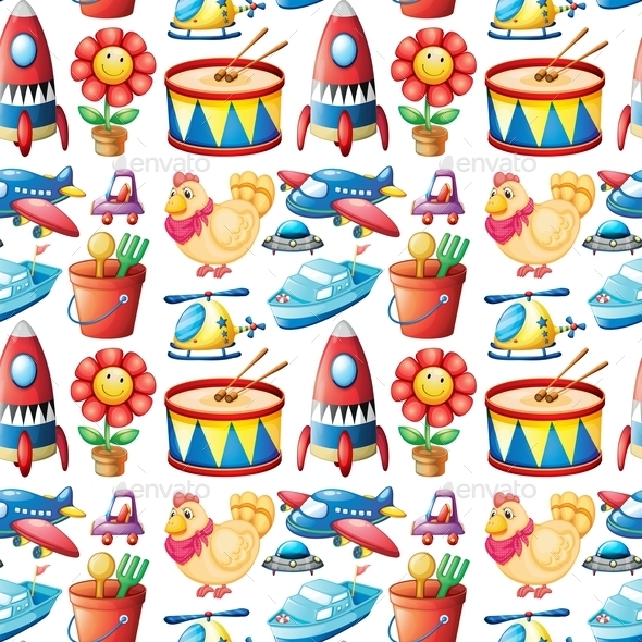 GraphicRiver Seamless Toys 10863083 GraphicRiver Seamless Toys 10863083