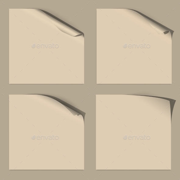 GraphicRiver Set of White Empty Paper Sheets with Curled Corner 10863202 GraphicRiver Set of White Empty Paper Sheets with Curled Corner 10863202