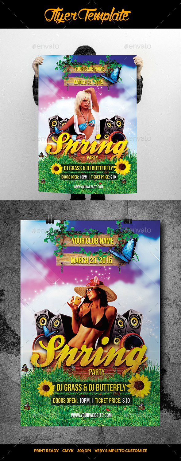 GraphicRiver Spring Party Flyer 10863424 GraphicRiver Spring Party Flyer 10863424