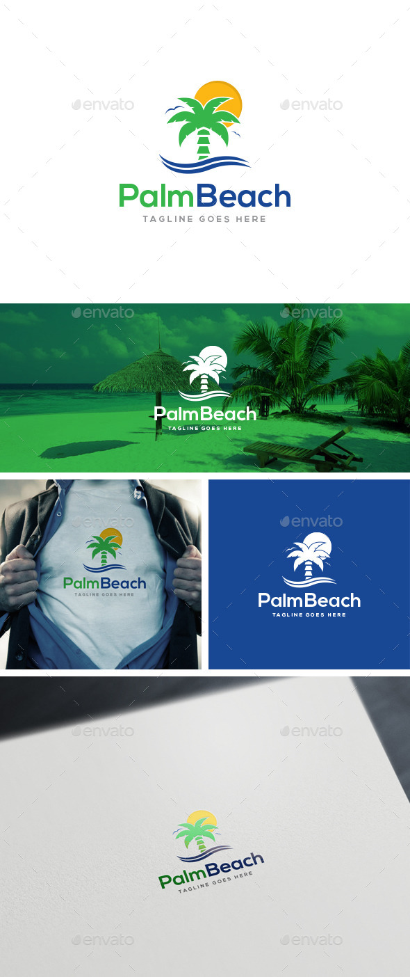 GraphicRiver Palm Beach Logo Templates 10863942 GraphicRiver Palm Beach Logo Templates 10863942