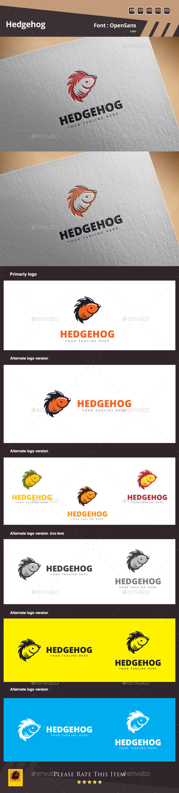 Hedgehog Logo Template (Animals)