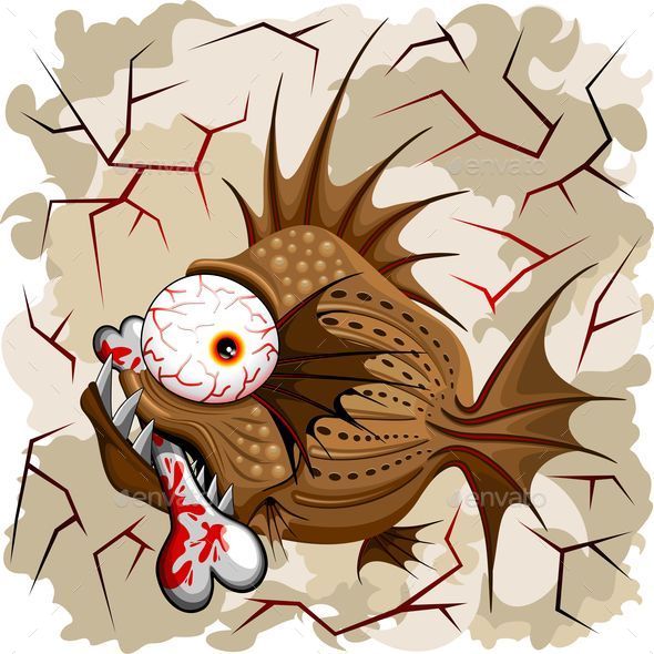 GraphicRiver Psycho Fish Piranha with Bone 10866085 GraphicRiver Psycho Fish Piranha with Bone 10866085