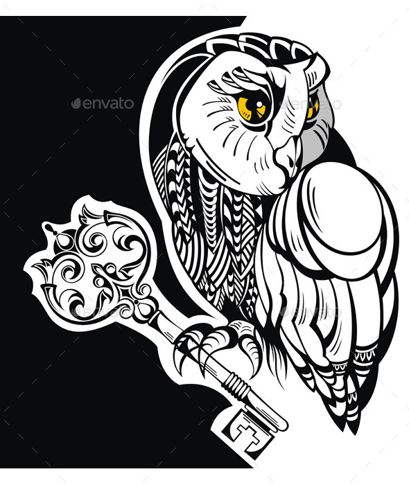 GraphicRiver Owl with Key 10868309 GraphicRiver Owl with Key 10868309