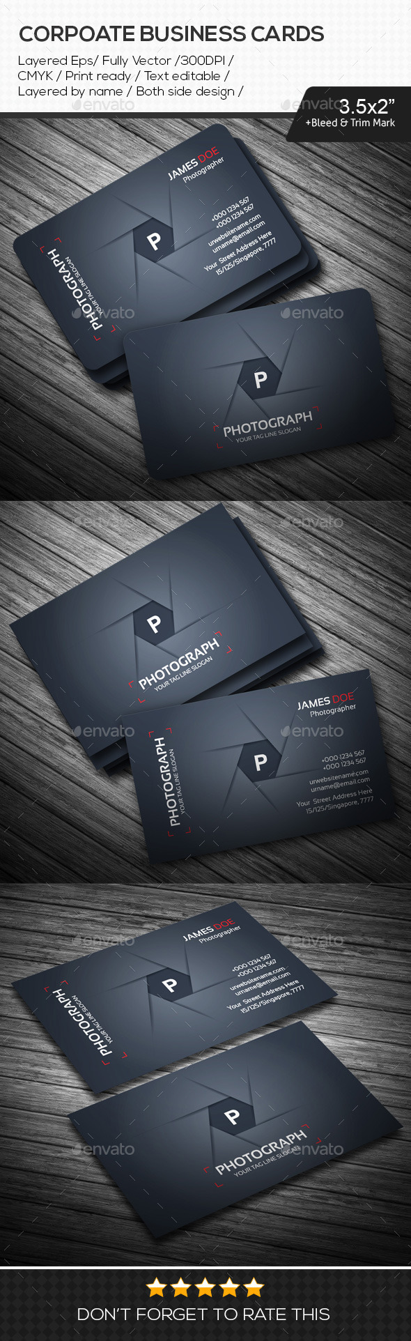 Photograph Corporate Business Cards (Corporate)