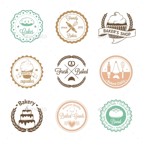 GraphicRiver Bakery Badges 10869027 GraphicRiver Bakery Badges 10869027