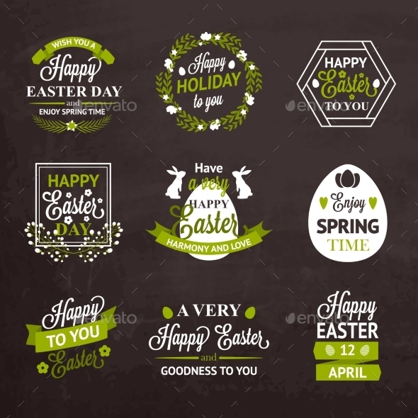 GraphicRiver Easter Labels on Chalkboard 10869072 GraphicRiver Easter Labels on Chalkboard 10869072