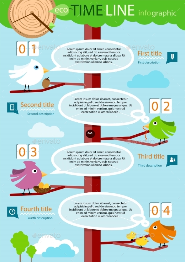 GraphicRiver Timeline with Colorful Birds on Tree 10869083 GraphicRiver Timeline with Colorful Birds on Tree 10869083