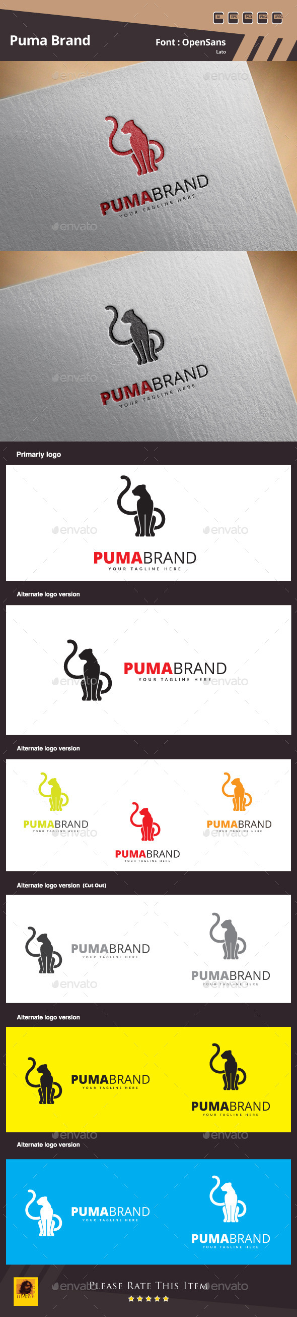GraphicRiver Puma Brand Logo Template 10869494 GraphicRiver Puma Brand Logo Template 10869494