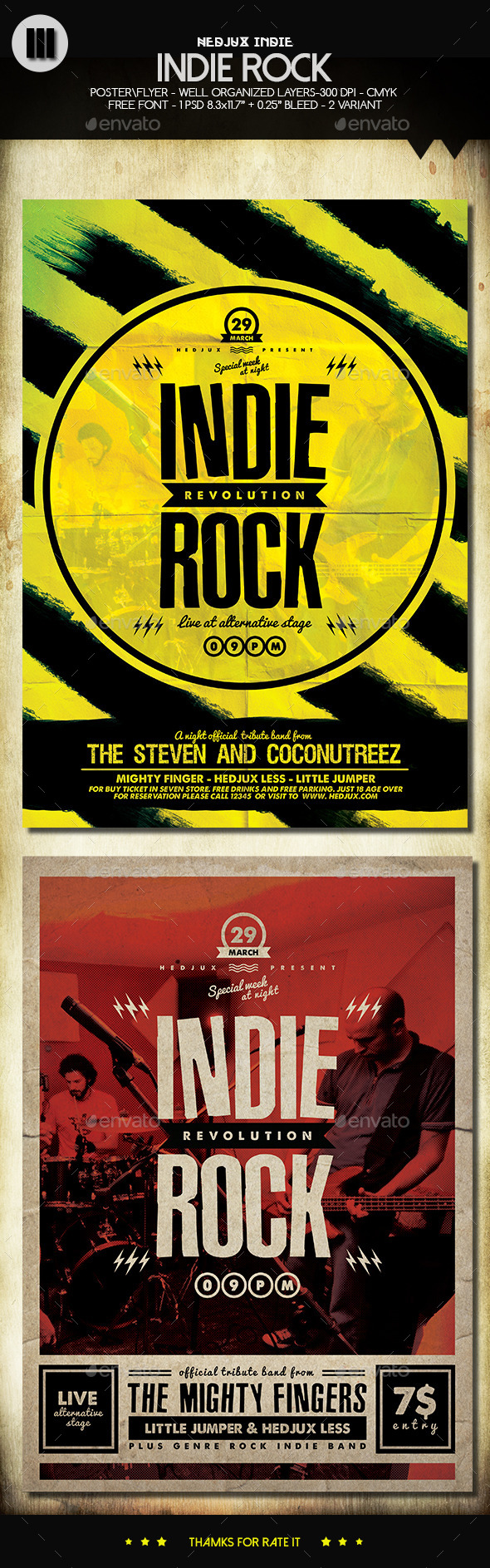 Indie Rock Flyers (2 In 1) (Concerts)