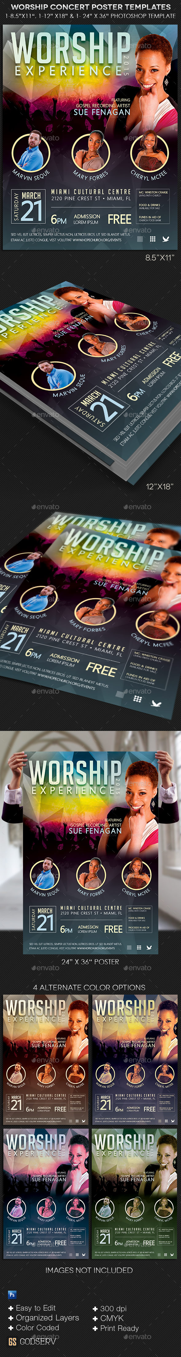 Worship Concert Poster Templates (Signage)