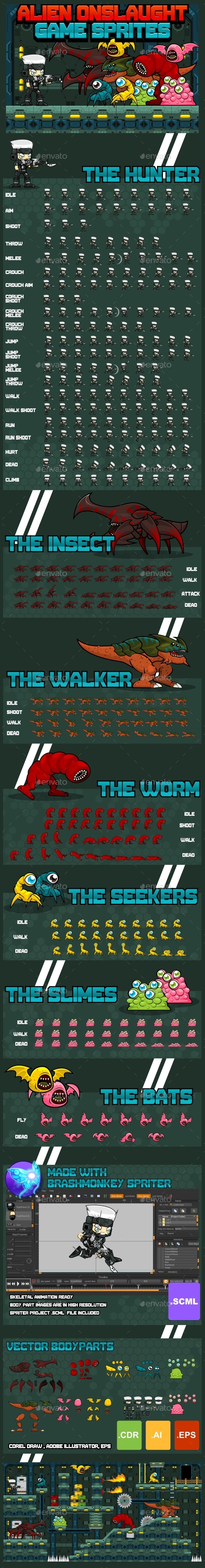 GraphicRiver Alien Onslaught Game Sprites 10870572 GraphicRiver Alien Onslaught Game Sprites 10870572