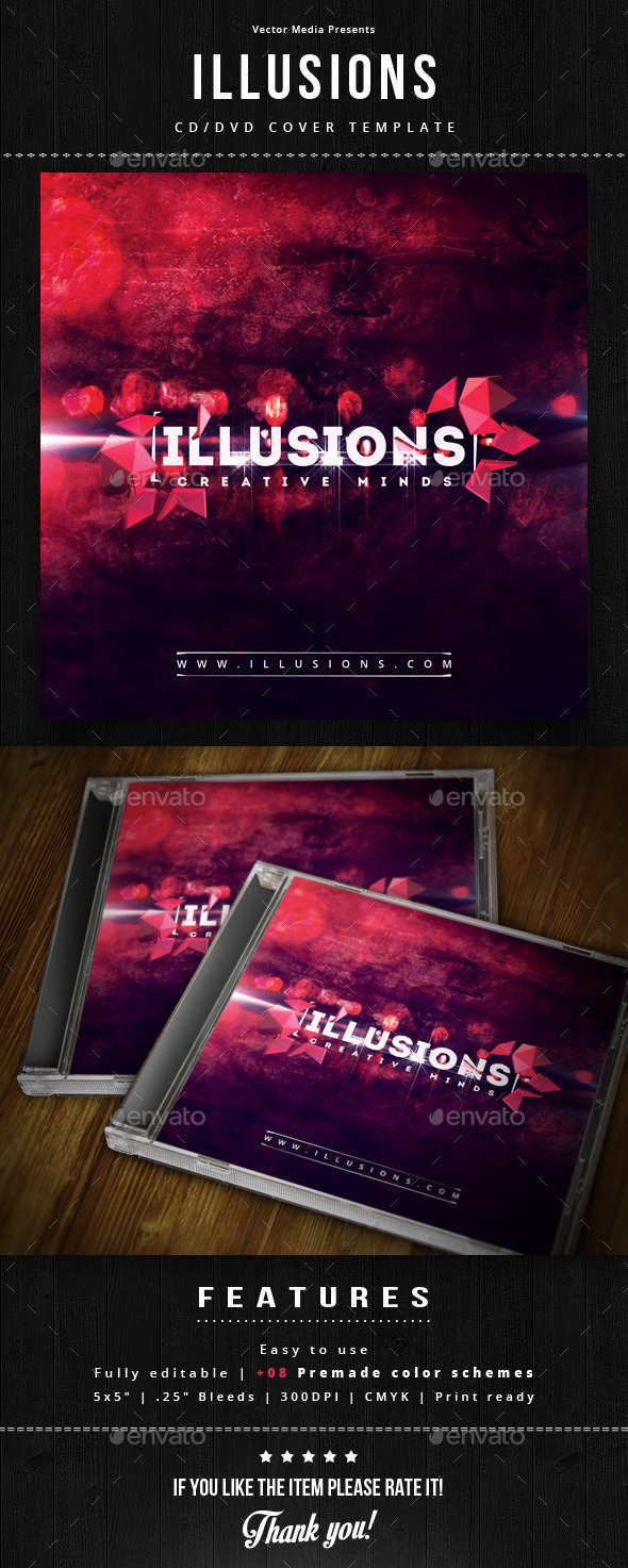 GraphicRiver Illusions Cd Cover 10870622 GraphicRiver Illusions Cd Cover 10870622
