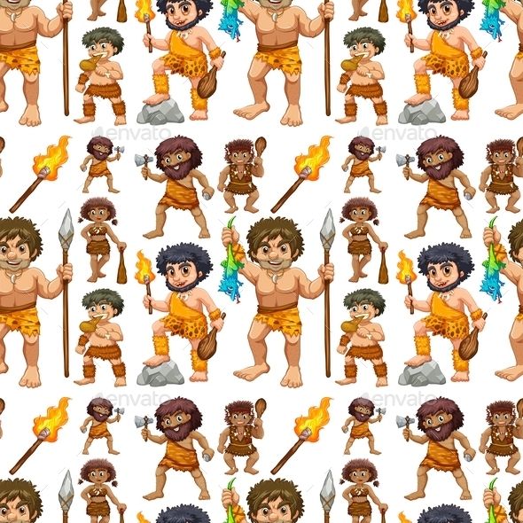 GraphicRiver Seamless Caveman 10871396 GraphicRiver Seamless Caveman 10871396