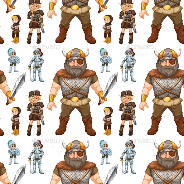 GraphicRiver Knight and Viking Pattern 10871467 GraphicRiver Knight and Viking Pattern 10871467