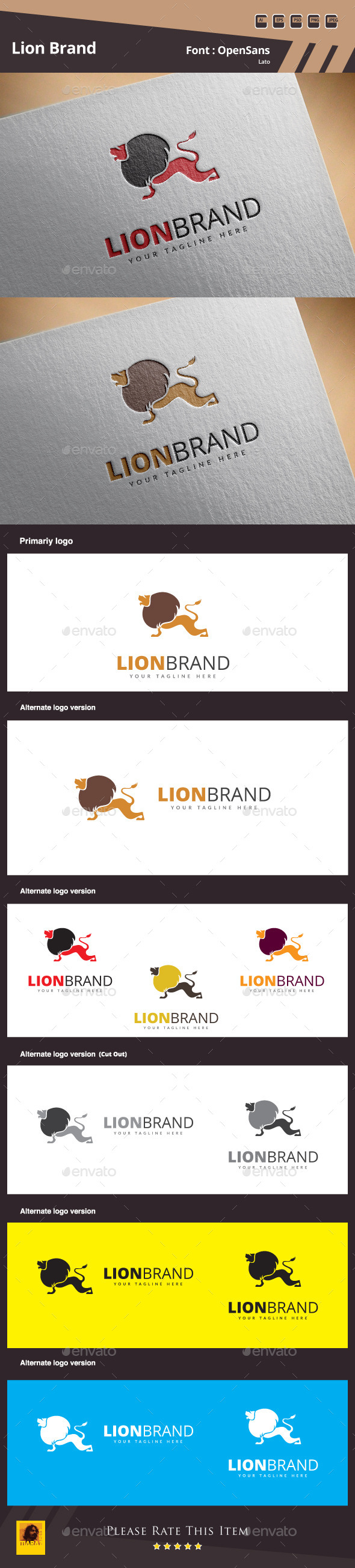 GraphicRiver Lion Brand Logo Template 10871516 GraphicRiver Lion Brand Logo Template 10871516