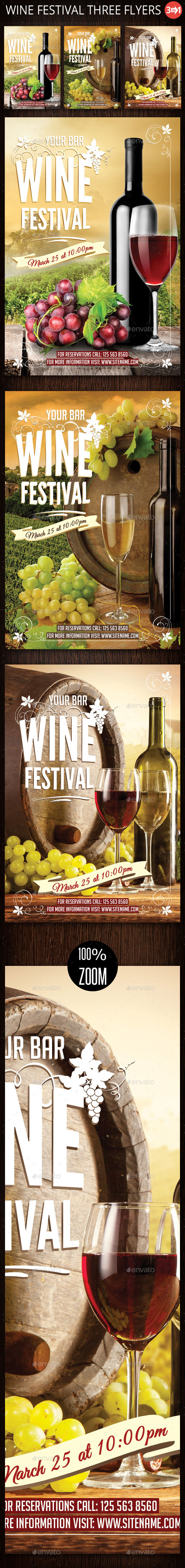 Wine Festival Three Flyers (Events)