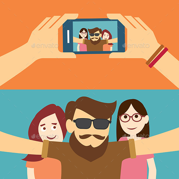 GraphicRiver Taking a Selfie Photo Flat Design 10873310 GraphicRiver Taking a Selfie Photo Flat Design 10873310