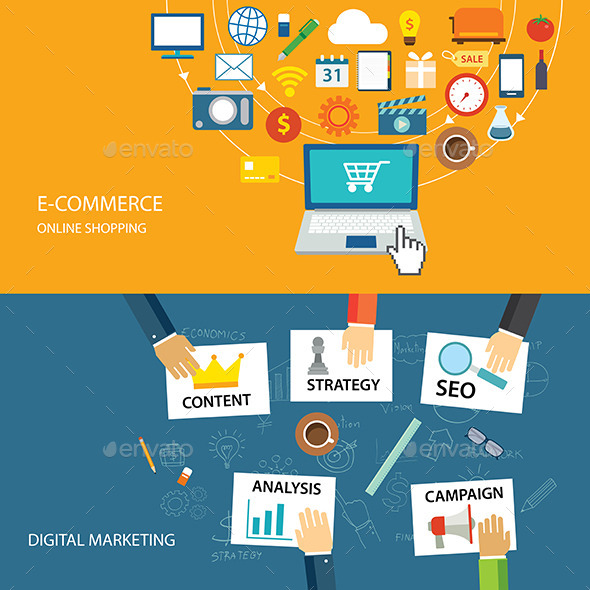 GraphicRiver Digital Marketing and E-commerce Flat Design 10873367 GraphicRiver Digital Marketing and E-commerce Flat Design 10873367