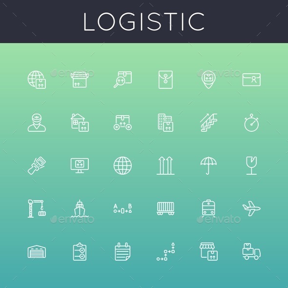 GraphicRiver Vector Logistic Line Icons 10874082 GraphicRiver Vector Logistic Line Icons 10874082