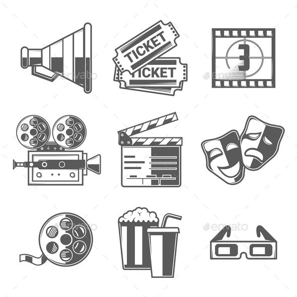 GraphicRiver Cinema Icons Set 10874446 GraphicRiver Cinema Icons Set 10874446