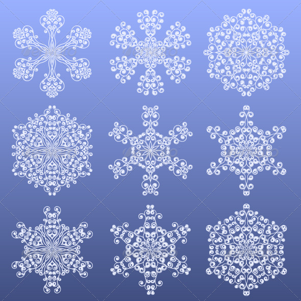 Set of a snowflakes Set of a snowflakes