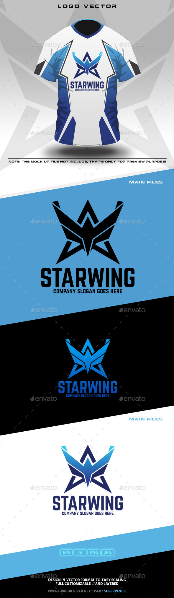 GraphicRiver Star Wing Logo 10874673 GraphicRiver Star Wing Logo 10874673