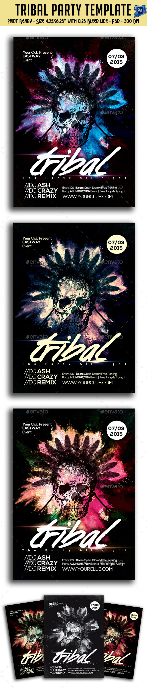 GraphicRiver Tribal Party Flyer 10875745 GraphicRiver Tribal Party Flyer 10875745