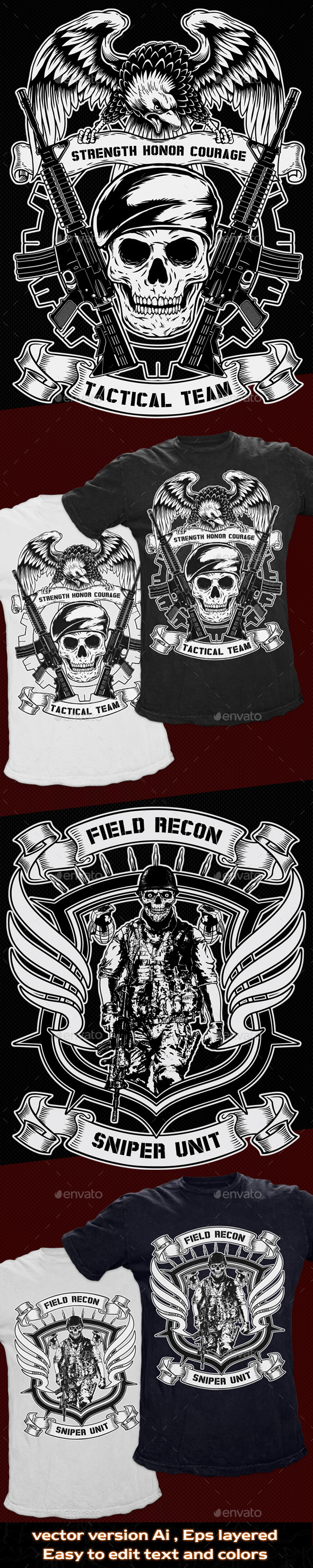 GraphicRiver 2 T-Shirt Template Military Theme 10875824 GraphicRiver 2 T-Shirt Template Military Theme 10875824