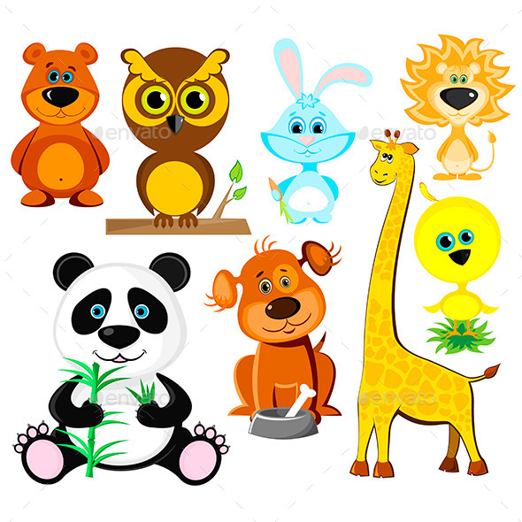GraphicRiver Cartoon Animals Set 10875911 GraphicRiver Cartoon Animals Set 10875911