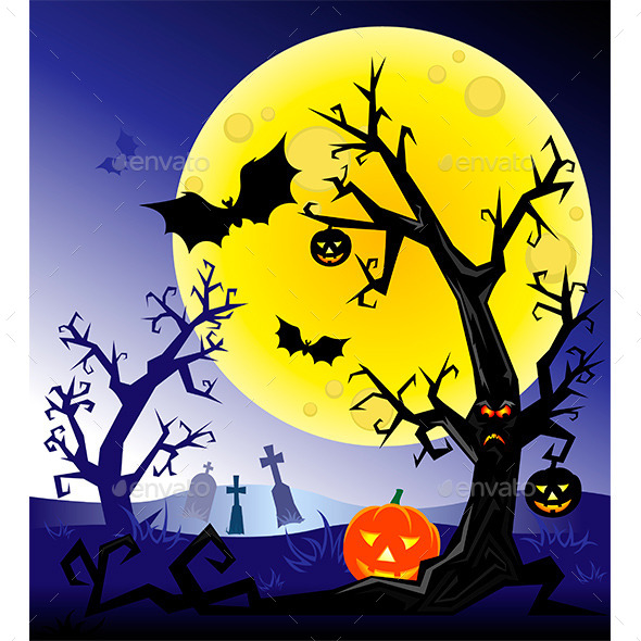 GraphicRiver Halloween Night Background 10876090 GraphicRiver Halloween Night Background 10876090